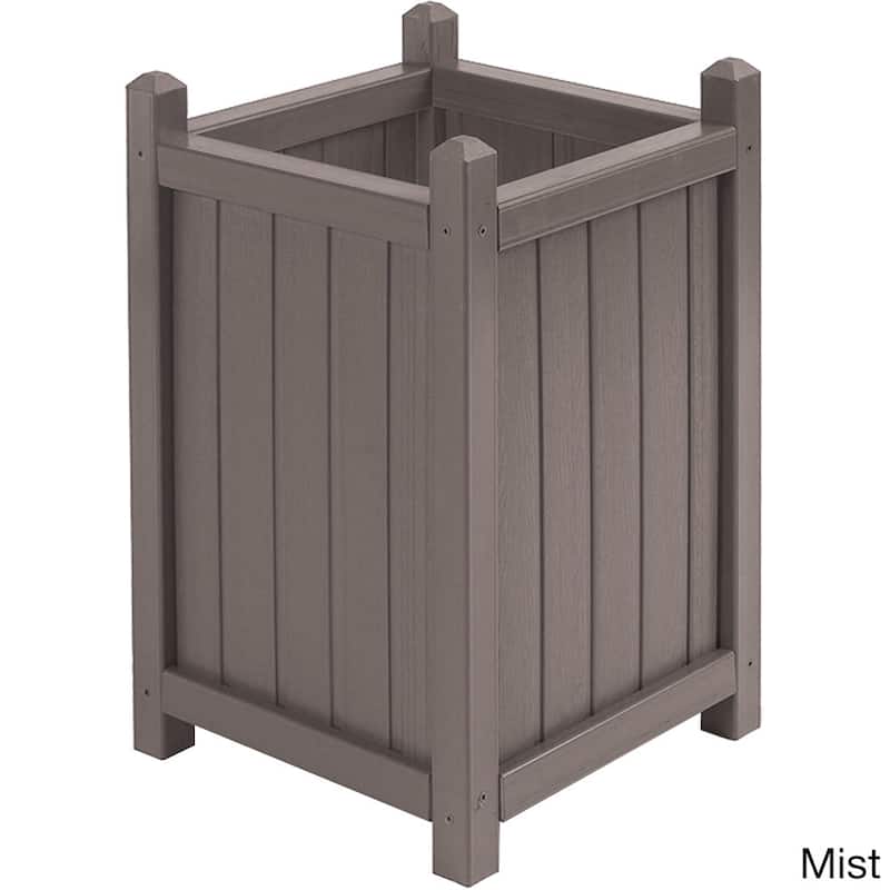 Square Tall All Weather Composite Crown Planter (16 inches) - Mist