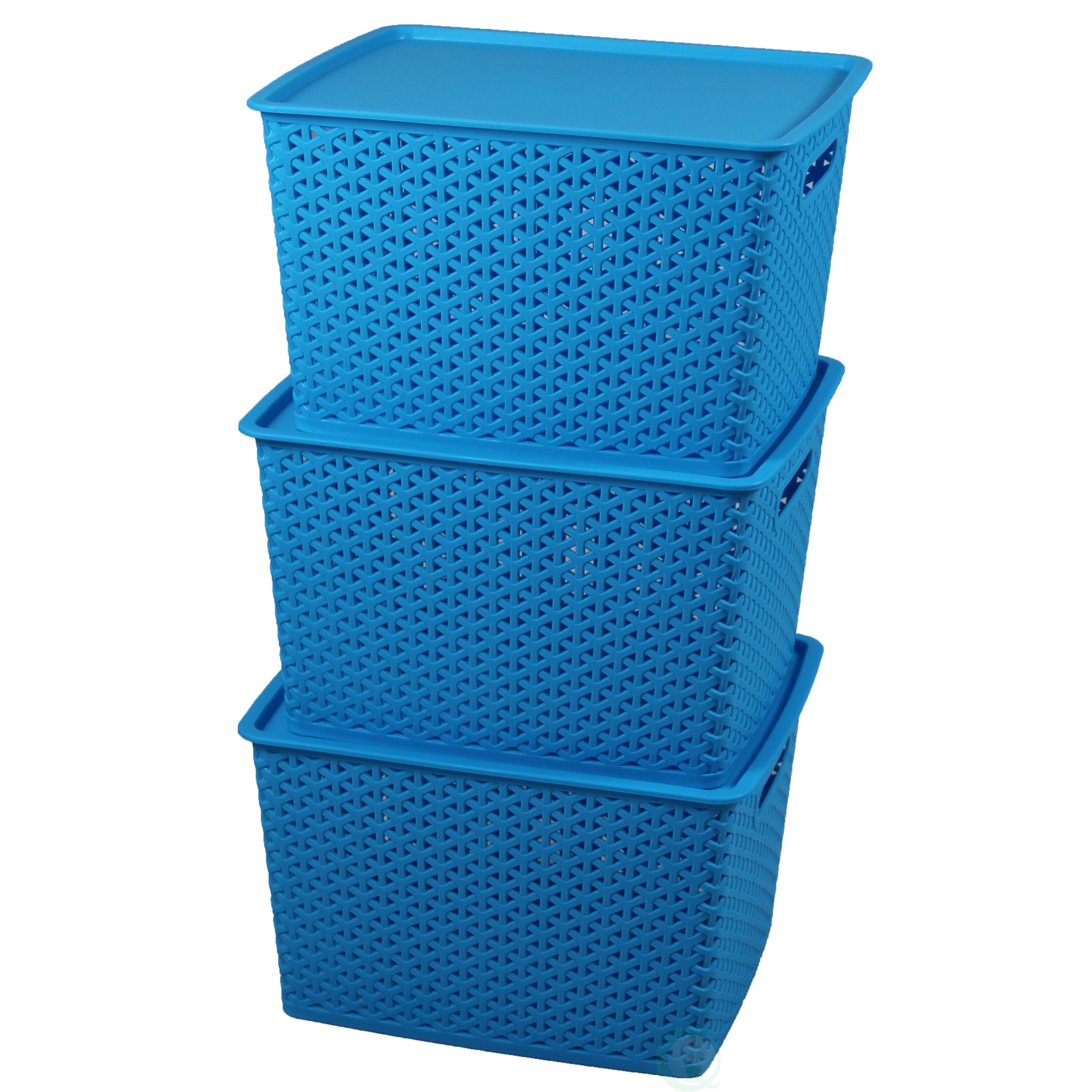 Shop Plastic Blue Storage Container Box With Lid Free Shipping