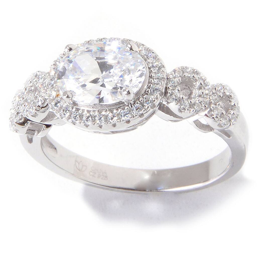 Platinum over Silver White Cubic Zirconia Ring