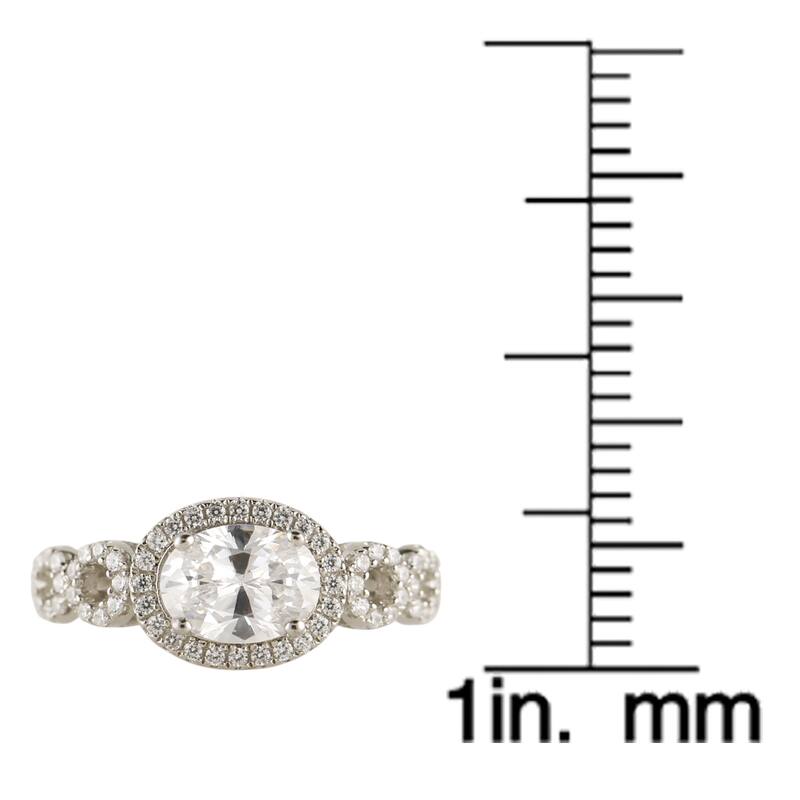 Platinum over Silver White Cubic Zirconia Ring