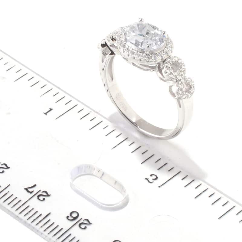 Platinum over Silver White Cubic Zirconia Ring