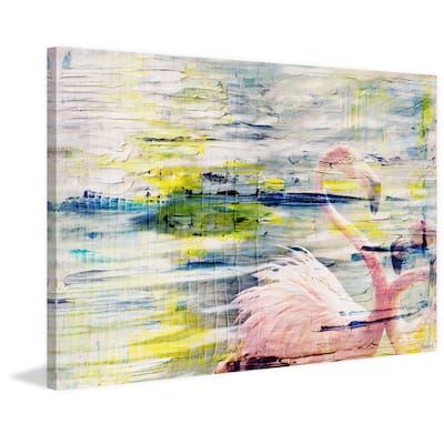 Parvez Taj - 'Flamingo Style' Painting Print on Wrapped Canvas