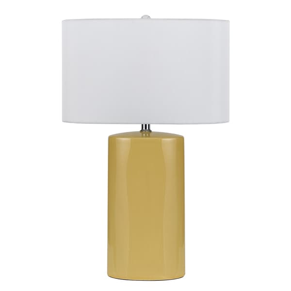 Minorca Yellow Ceramic 150-watt Table Lamp