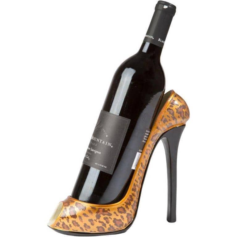 Trademark Innovations KitchInspirations Leopard-print 1-bottle High Heel Wine Bottle Holder Wine Rack