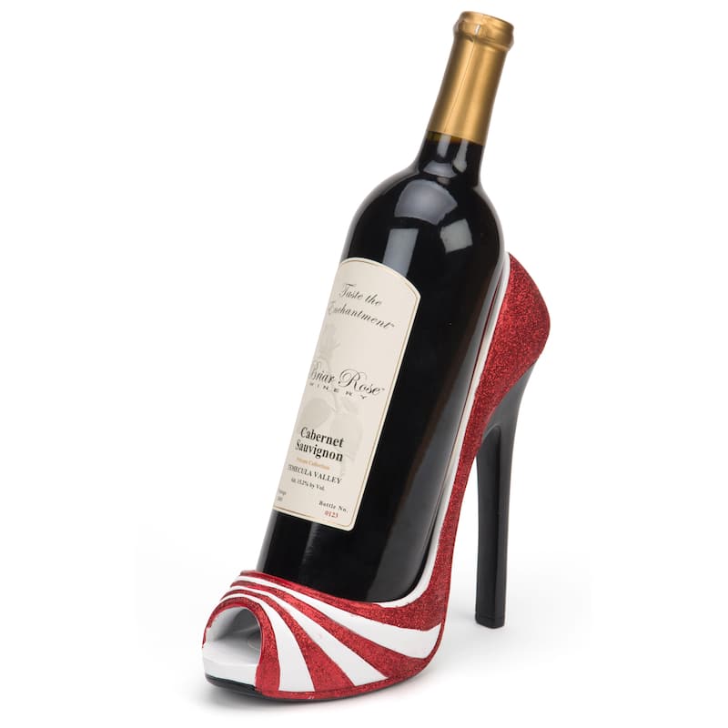 Trademark Innovations KitchInspirations Striped High Heel Wine Bottle Holder Four Attractive Style Variations Available