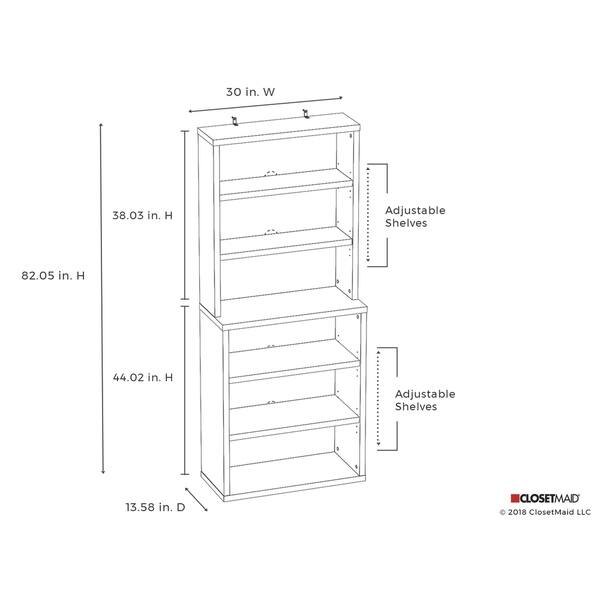 Shop Closetmaid Premium Black Walnut 6 Shelf Hutch Bookcase Free