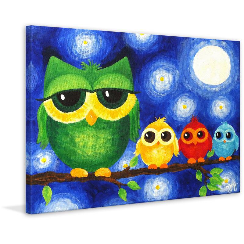 Marmont Hill - 'Colorful Owls' by Nicola Joyner Painting Print on Wrapped Canvas - Multi-Color