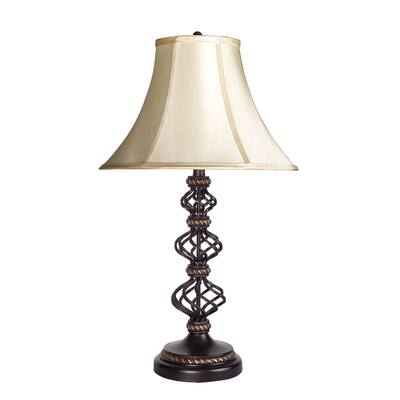 Bronze Finish Iron 3-way Table Lamp - Overstock - 13681489