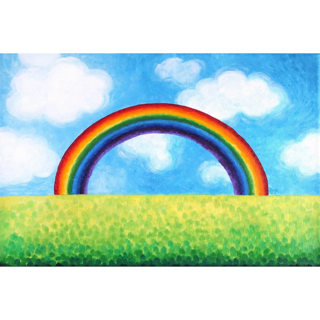 Marmont Hill - 'Bright Rainbow' by Nicola Joyner Painting Print on Wrapped Canvas - Multi-Color
