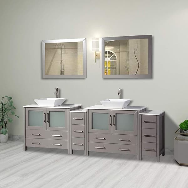 Vanity Art 96 Inch Double Sink Bathroom Set 10 Drawers Vanity Art 96 Inch Double Sink
