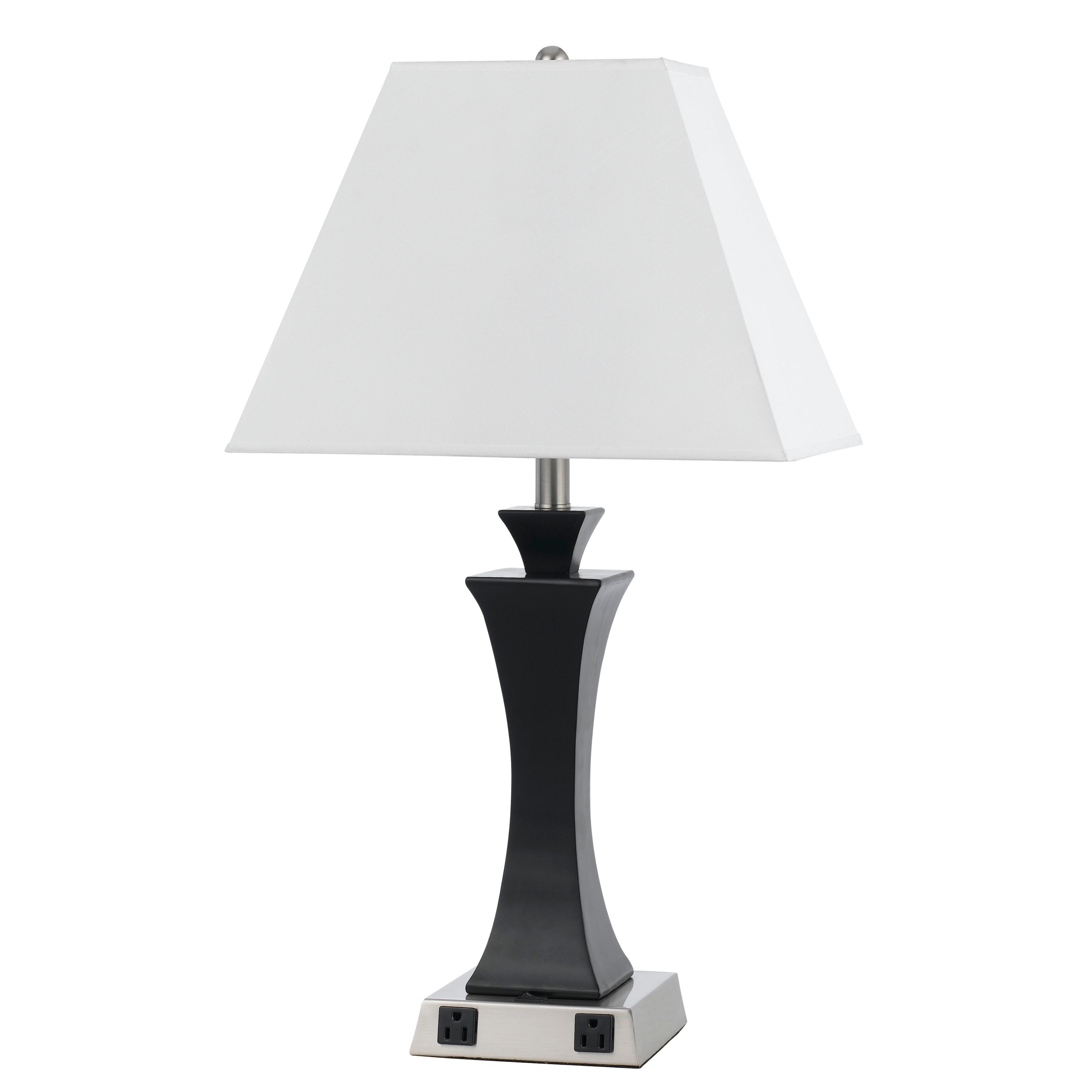 Black And Silver Steel Metal 60 Watt 2 Outlet Lamp Steel Metal 60 Watt 2 Outlet Lamp