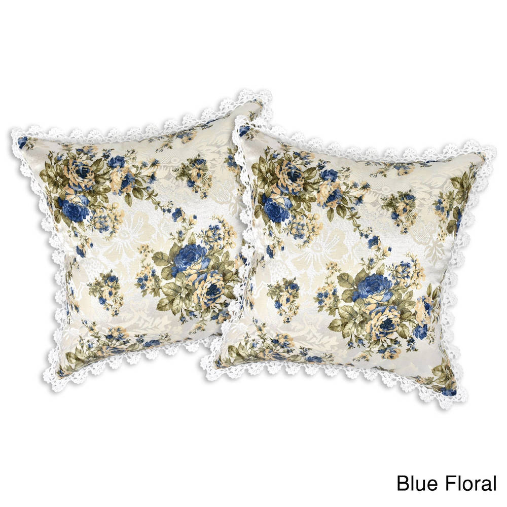 AeravidaHandmade Crochet Trim Tropical Jacquard Pillowcase in Pillow Cases for