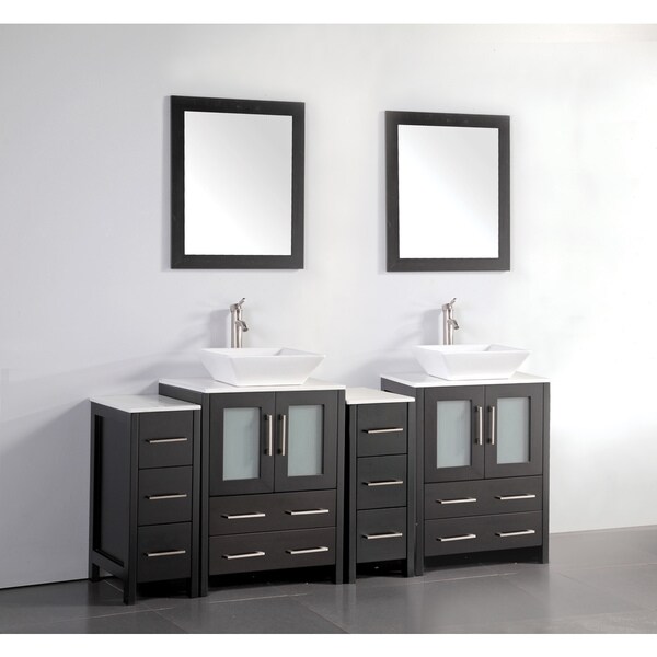 Shop Vanity Art 72 Inch Double Sink Bathroom Vanity Set With Ceramic ...