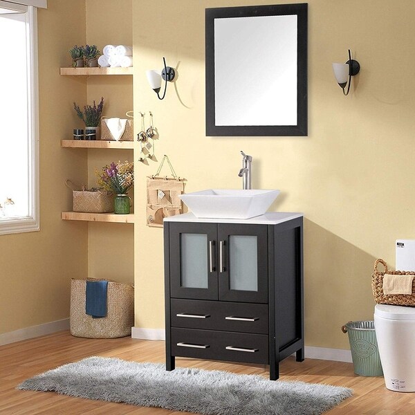 Shop Vanity Art 24-inch Single Sink Bathroom Vanity Set 2 Drawers, 1 ...