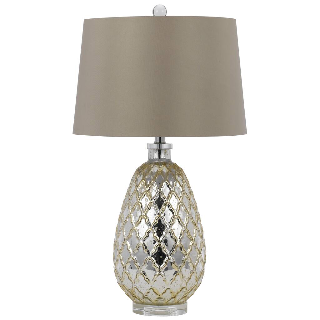 Gold-finished Ceramic 150-watt Table Lamp With Round Shade