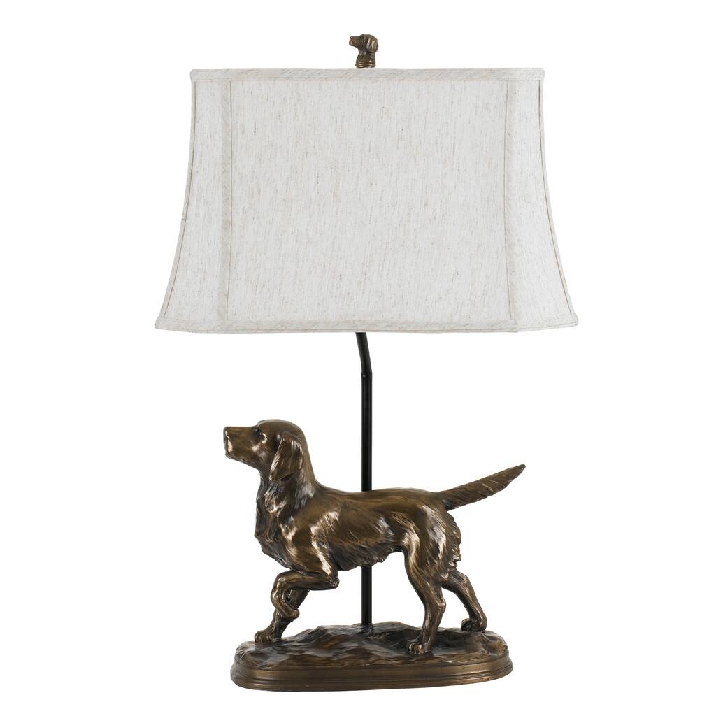 Bronze Resin 150-watt Golden Retriever Lamp