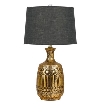 Estrella Grey/Gold-tone Ceramic Table Lamp (Set of 2)
