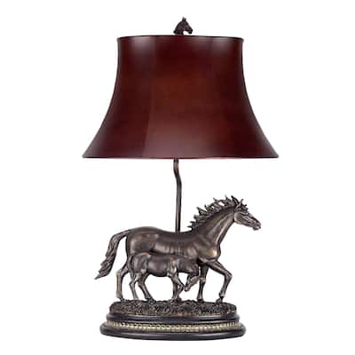 Mare & Sibling Red/Brown Resin Table Lamp