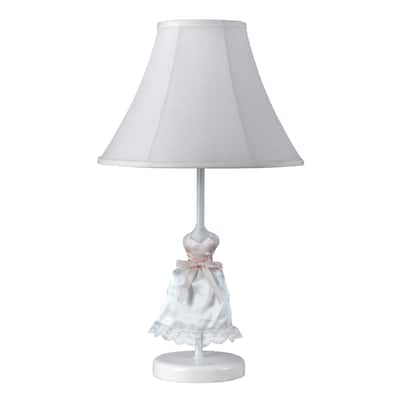 Doll Skirt White Resin 60-watt Lamp