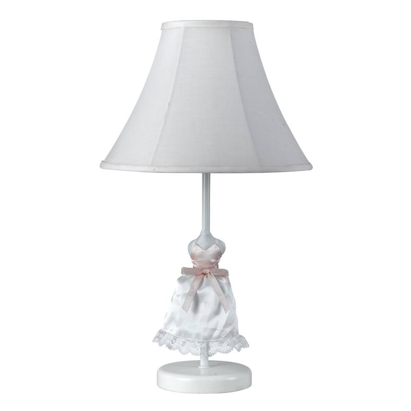 Doll Skirt White Resin 60-watt Lamp