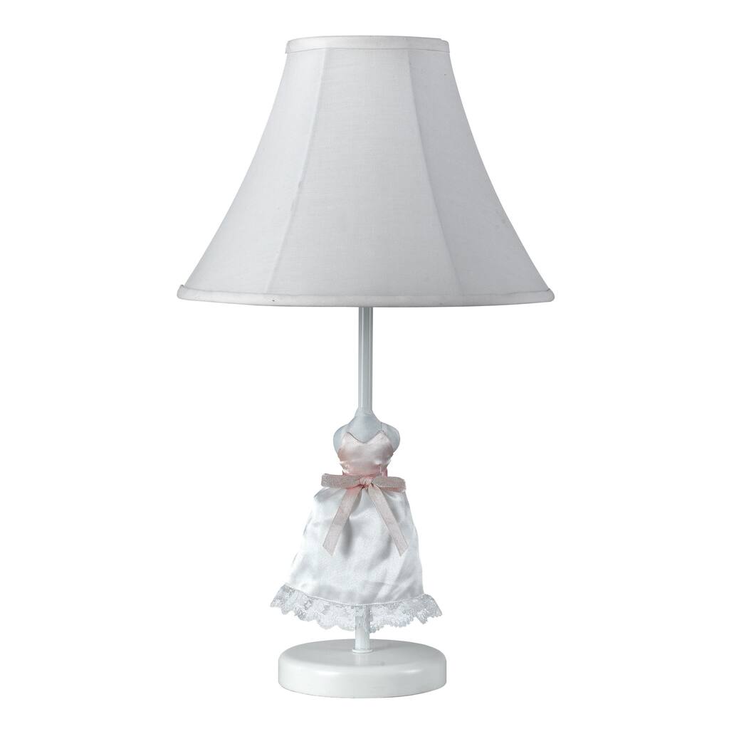 Doll Skirt White Resin 60-watt Lamp