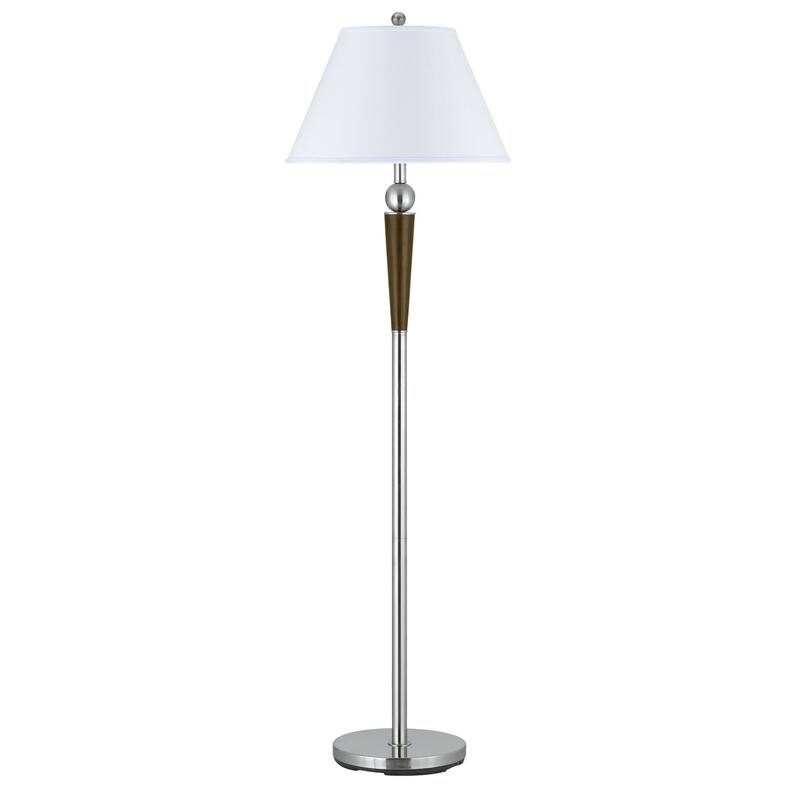 Steel Wood Accent Modern 100-watt Floor Lamp