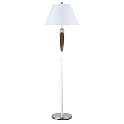 Steel Wood Accent Modern 100-watt Floor Lamp