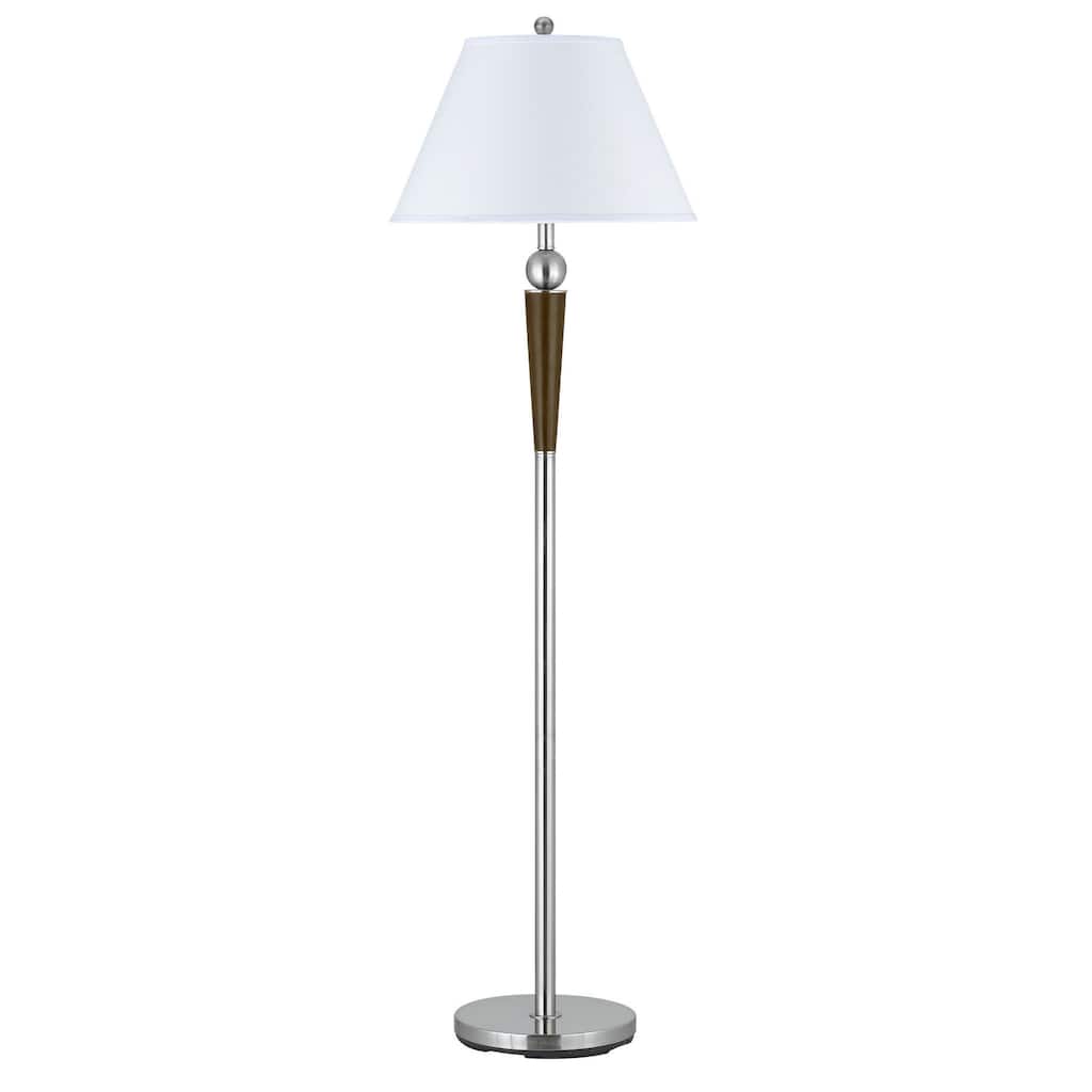 Steel Wood Accent Modern 100-watt Floor Lamp