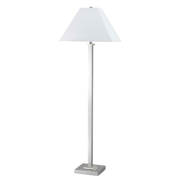 White/Silvertone Metal Contemporary Floor Lamp