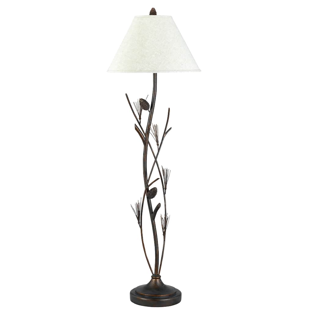 White/Grey Iron Pine Twig Floor Lamp