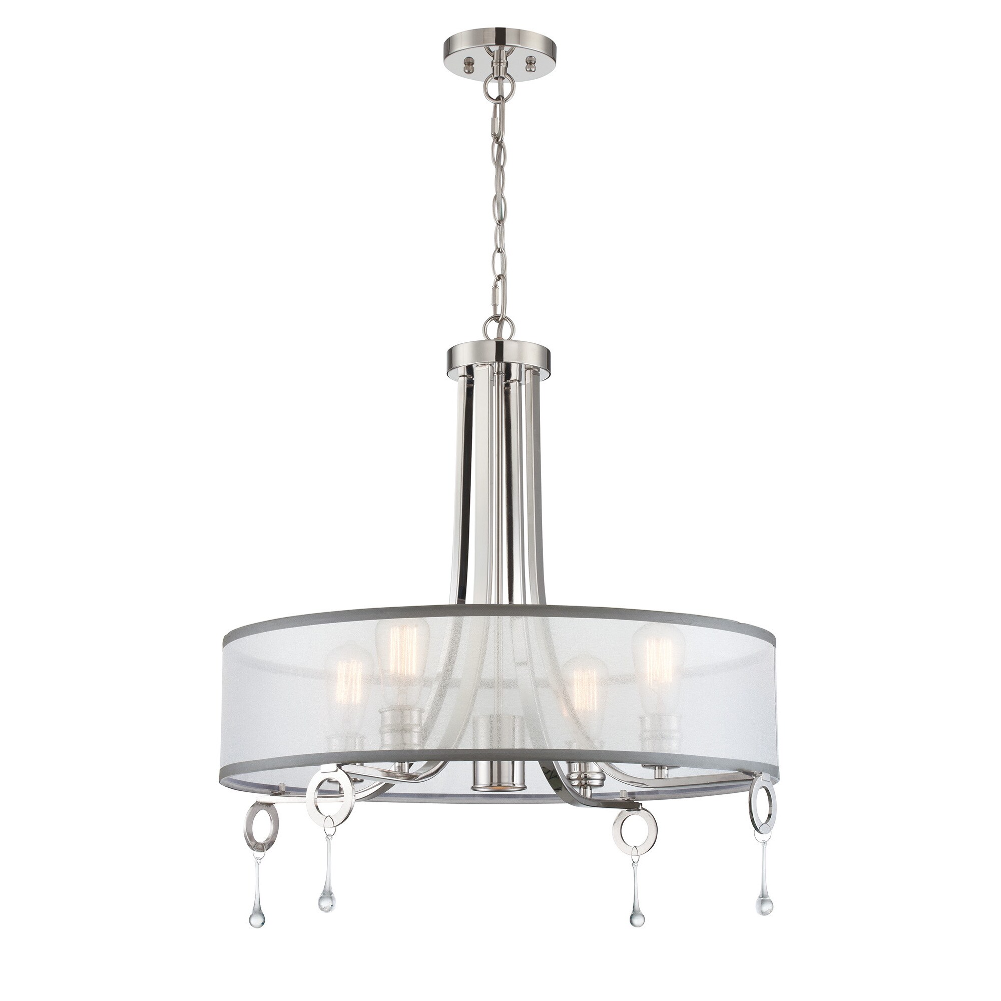 Lite Source 5-Light Macbeth Chandelier (Polished Steel) - Chandeliers For Bedrooms by Overstock.com
