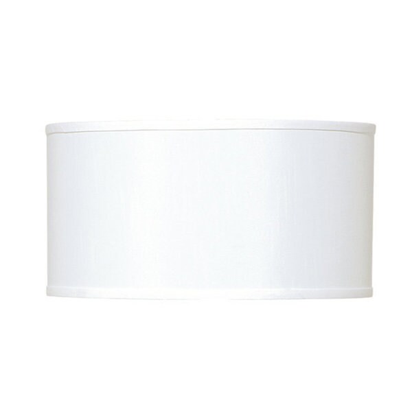 White Fabric Hardback Drum Shade