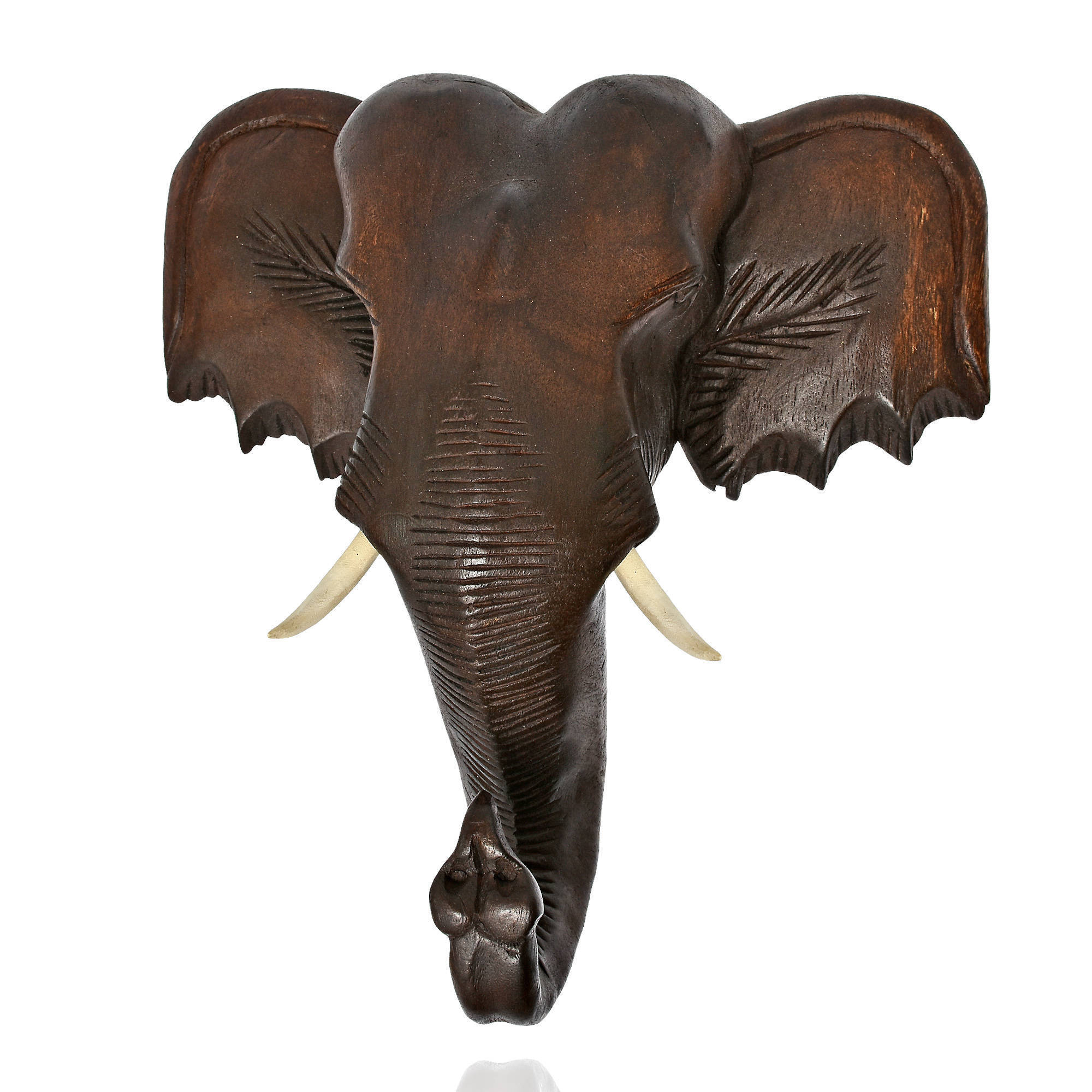 Thai Elephant Head Sculpture Handmade Wall Art 12x12 Thai Elephant Head Sculpture Handmade