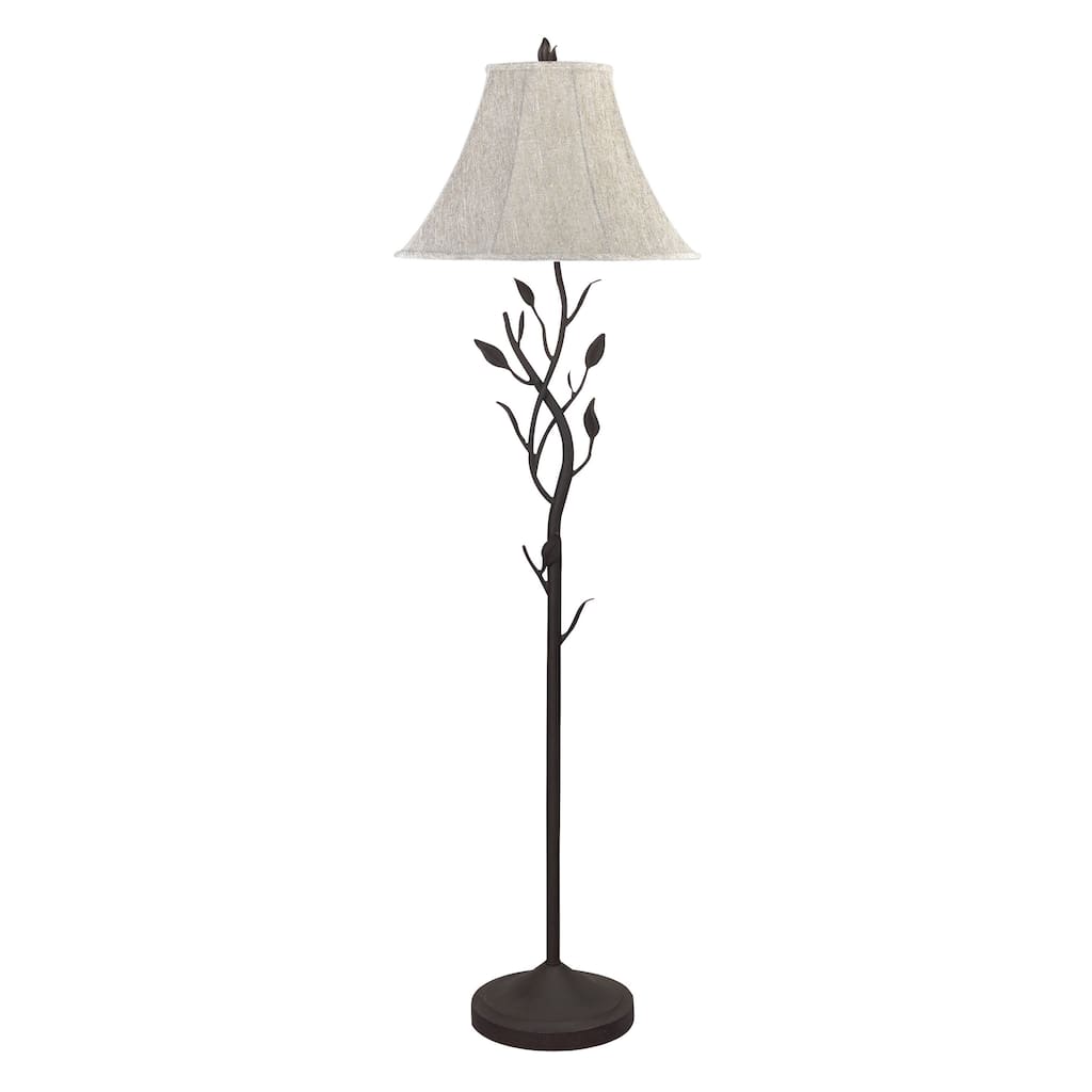Black Metal Hand-forged Iron150-watt 3-way Floor Lamp