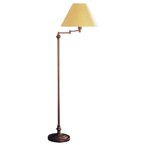 Tan Oxidized Metal 150-watt 3-way Swing Arm Floor Lamp