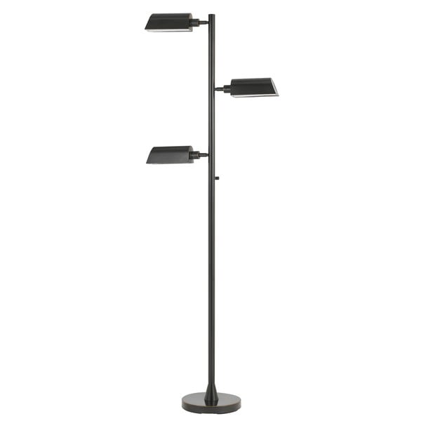 Black Metal 3 Light Led Swivel Floor Lamp