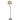 Beige/Bronze Metal/Fabric Swinging Arm Floor Lamp