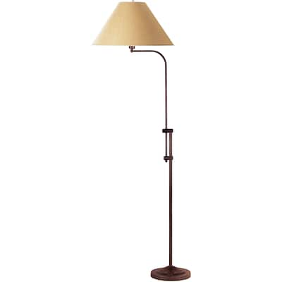 Brown Metal Adjustable Floor Lamp