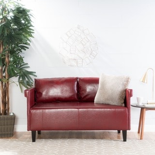 Bellerose Faux Leather Loveseat Settee Sofa by Christopher Knight Home - 27.50"H x 54.75"W x 26"D