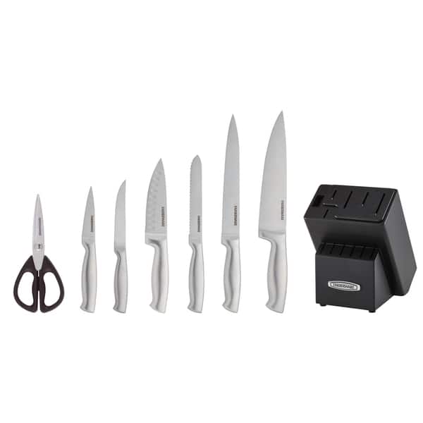 Farberware Edgekeeper 15-piece Forged Triple Riveted Knife Block Set-Black
