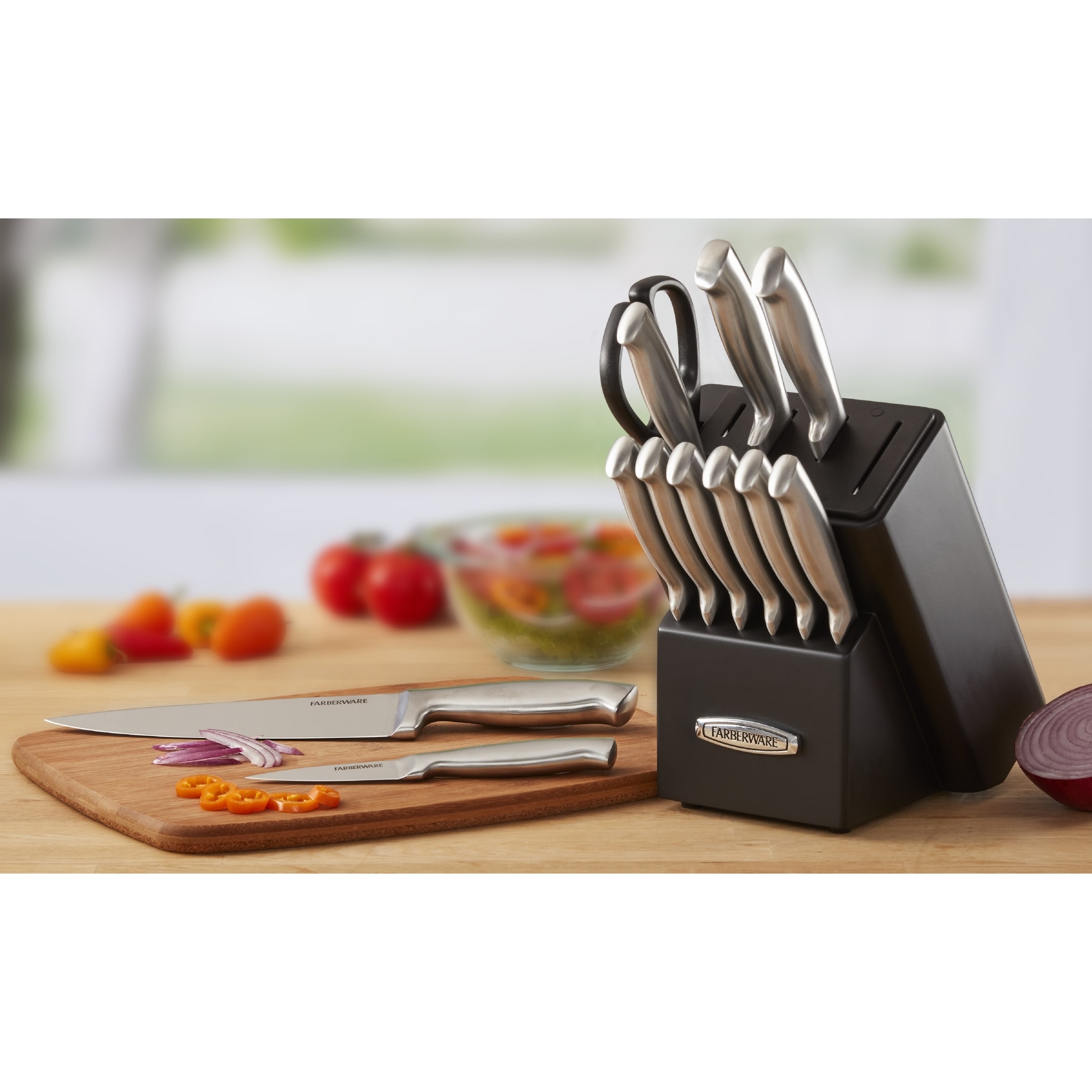 Farberware 13 Piece Edgekeeper Pro Self-Sharpening Knife Block Set