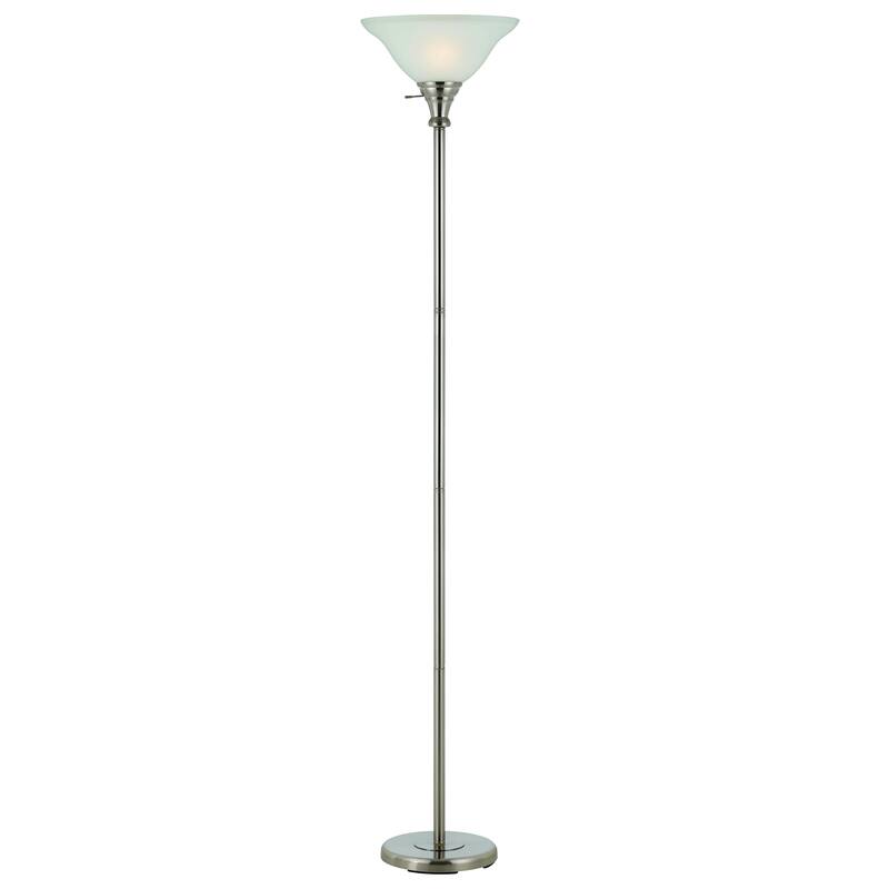 Brushed Steel and Glass 150-watt 3-way Torchiere Lamp