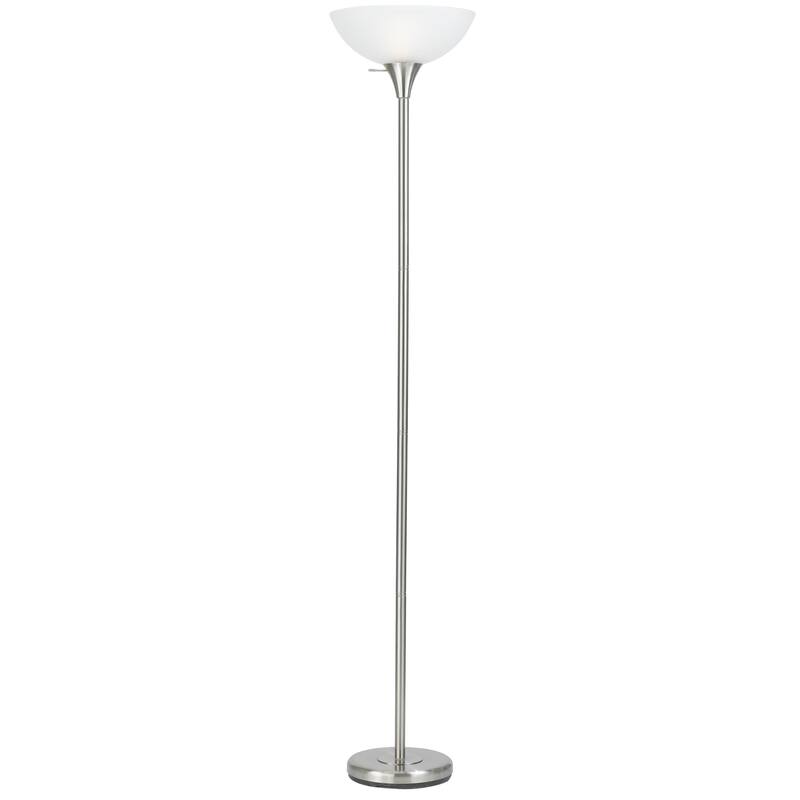 Metal with Glass Shade 3-way 150-watt Torchiere Lamp