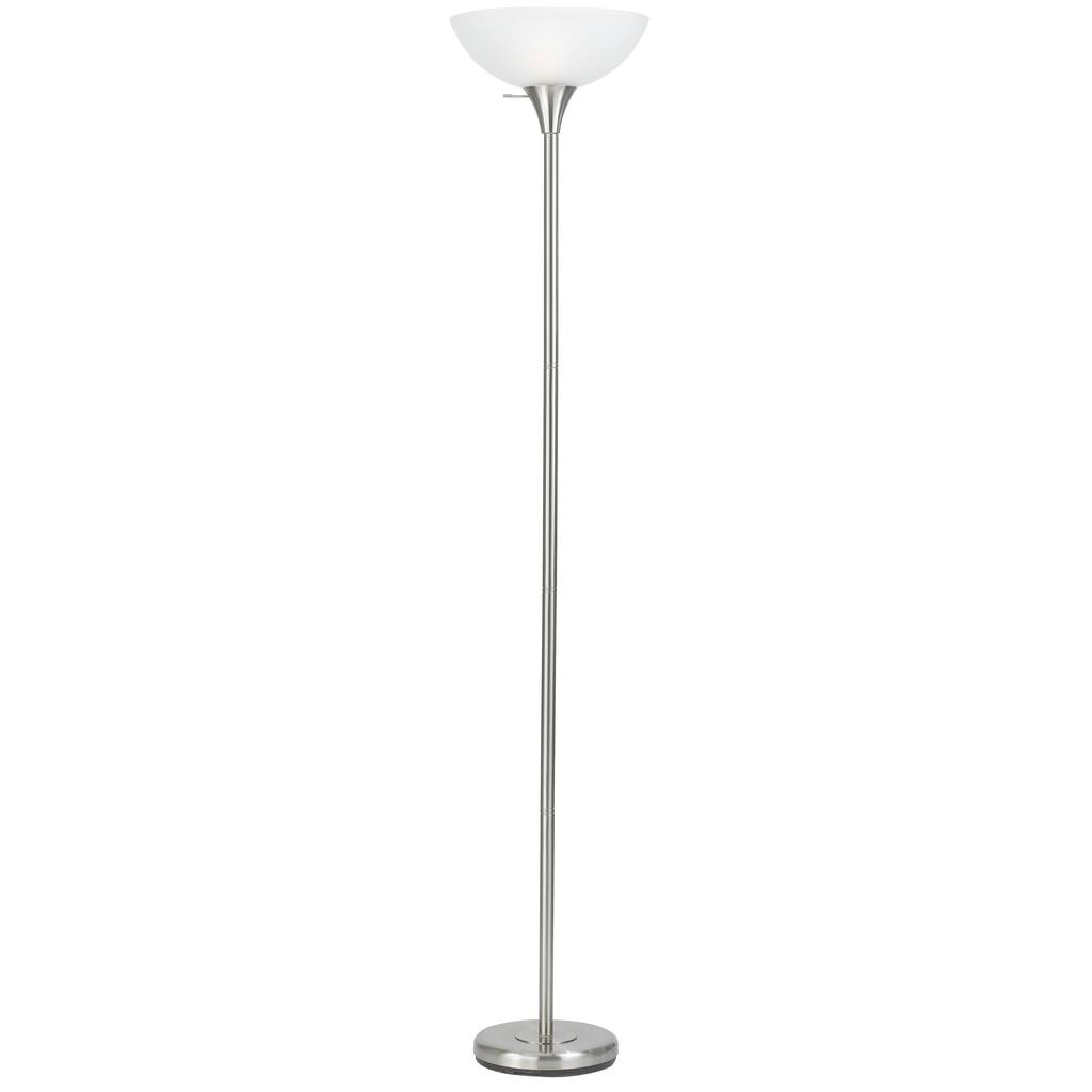 Metal with Glass Shade 3-way 150-watt Torchiere Lamp