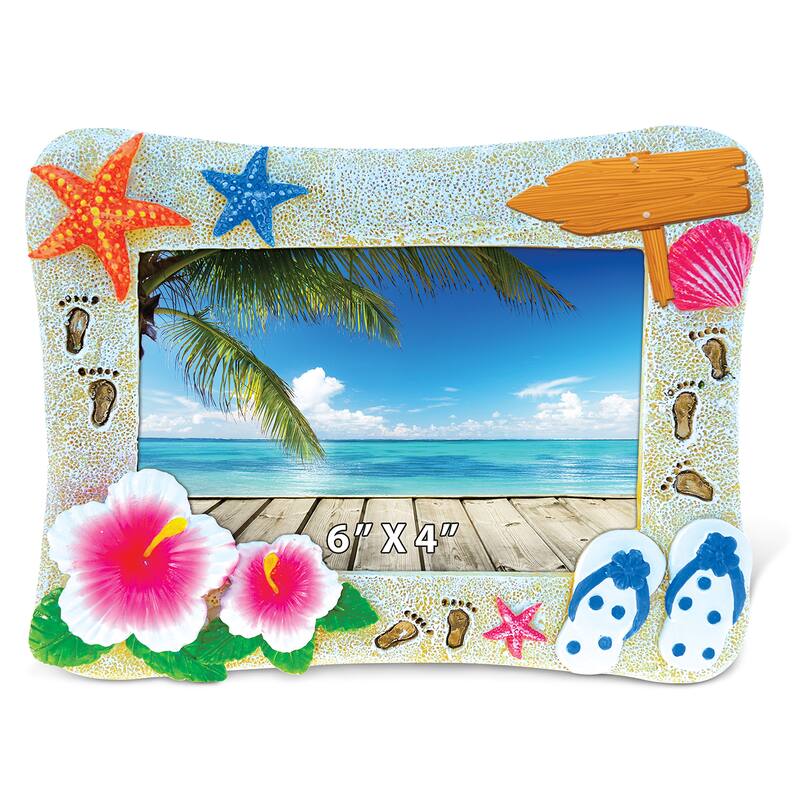 Tropical Summer Photo 4-inch x 6-inch Nautical Picture Frame - Approximately 6.25 inch tall