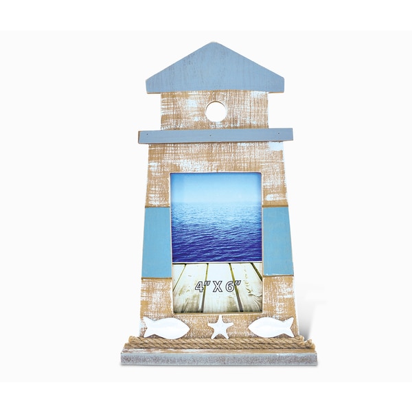 Puzzled Nautica Lighthouse Shape 4-inch x 6-inch Photo Frame