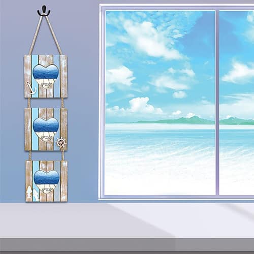 Puzzled Nautica Wall Decor 3 Heart Shape Photo Frames