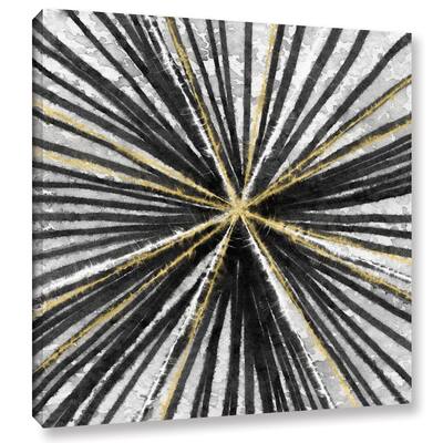 Linda Woods's 'Black and Gold Spinning' Gallery Wrapped Canvas