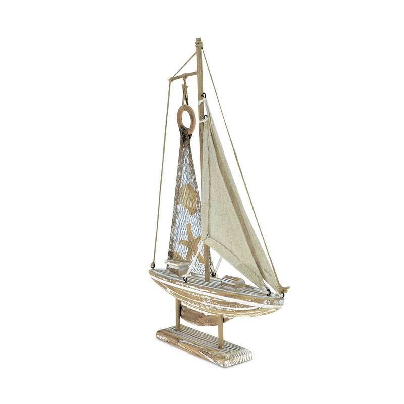 Puzzled Nautical Decor Baja Haven Handcrafted Wooden Sailboat