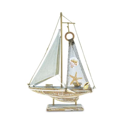 Puzzled Nautical Decor Baja Haven Handcrafted Wooden Sailboat